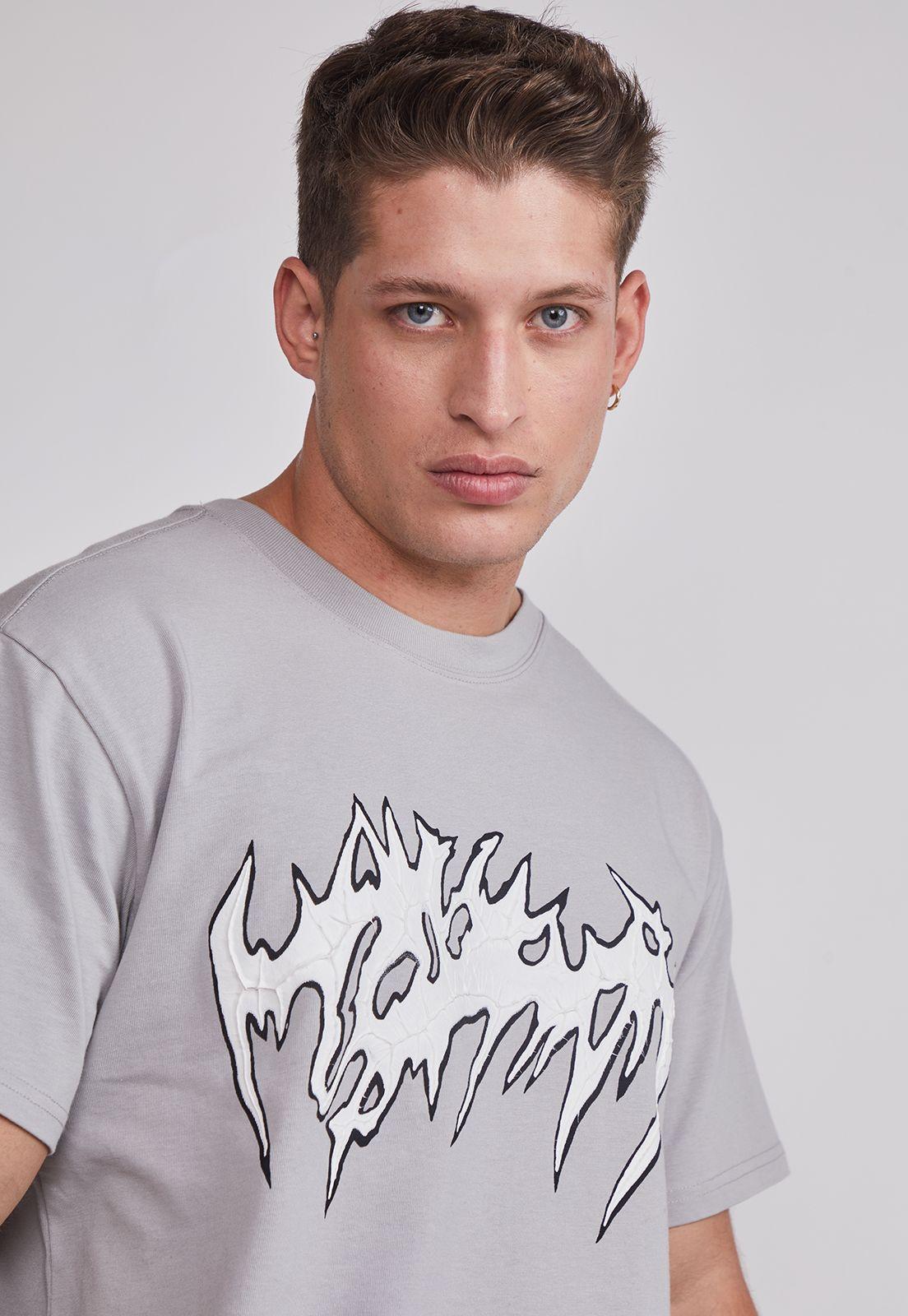 Polera Hombre Death 3D Gris Sioux-2