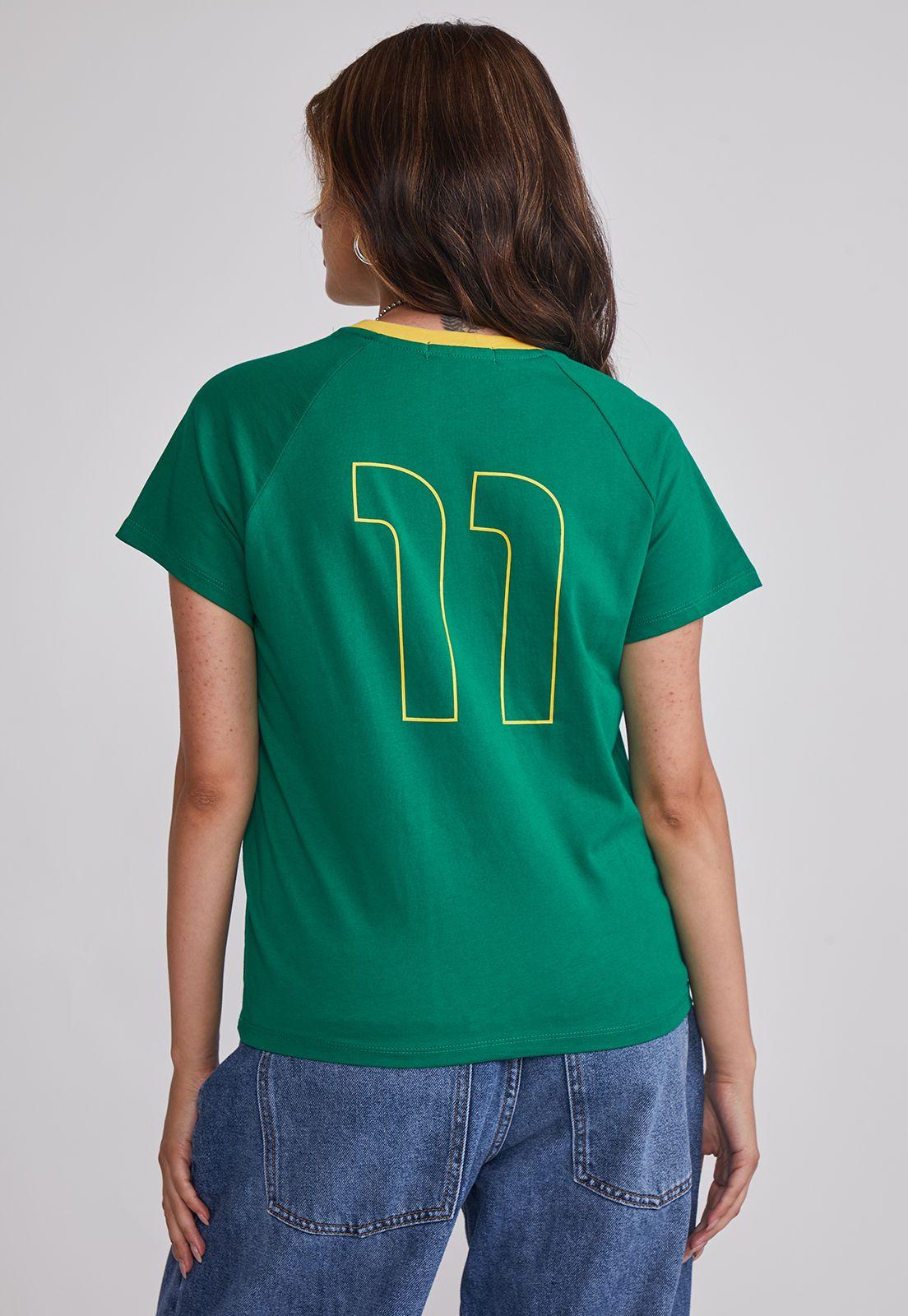 Polera Mujer Fútbol Brazil Verde Sioux-2
