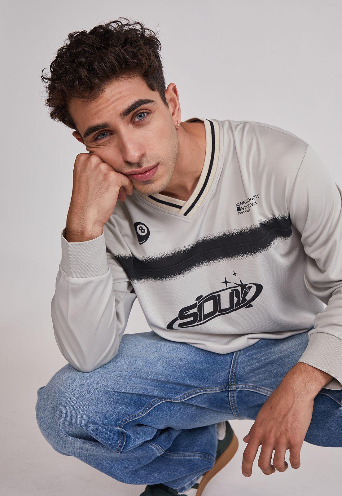 Polera Hombre Fútbol Retro Gris Sioux-3