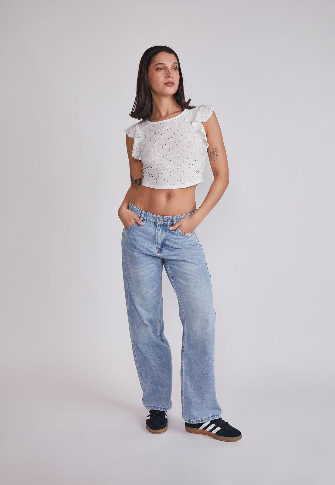Jeans Mujer Baggy Claro Celeste Sioux-4