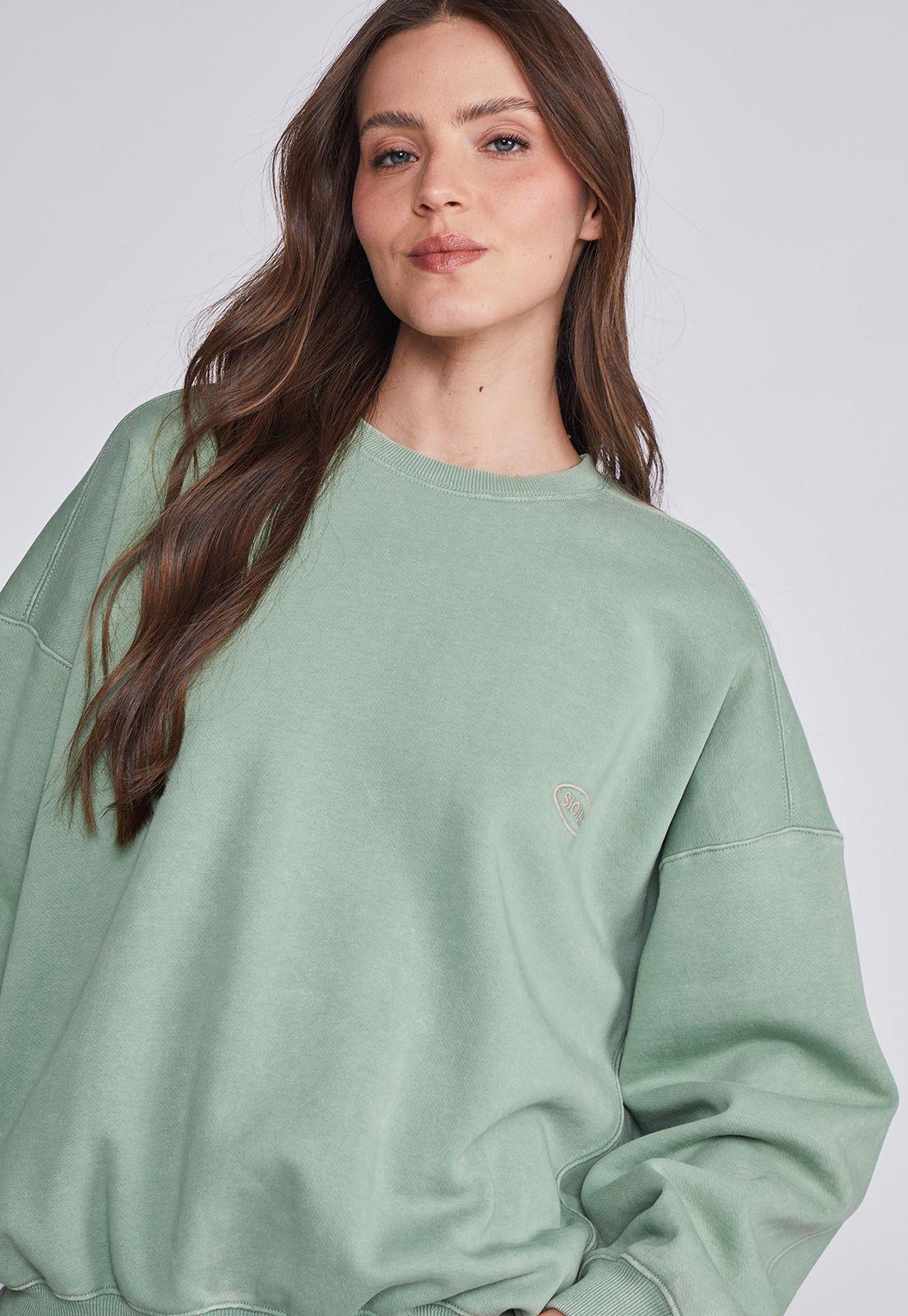 Polerón Mujer Verde Lavado Oxido Sioux-1