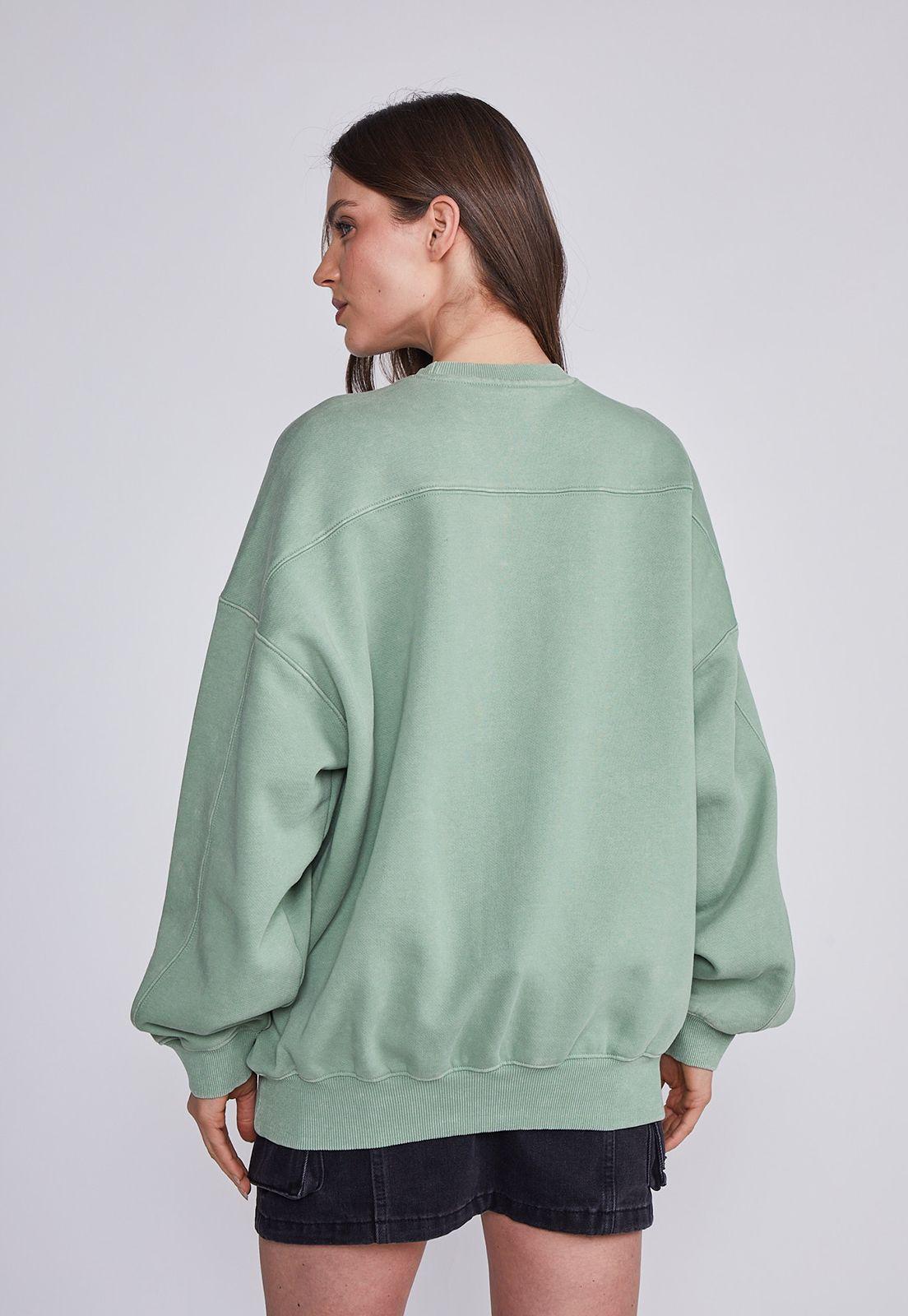 Polerón Mujer Verde Lavado Oxido Sioux-2
