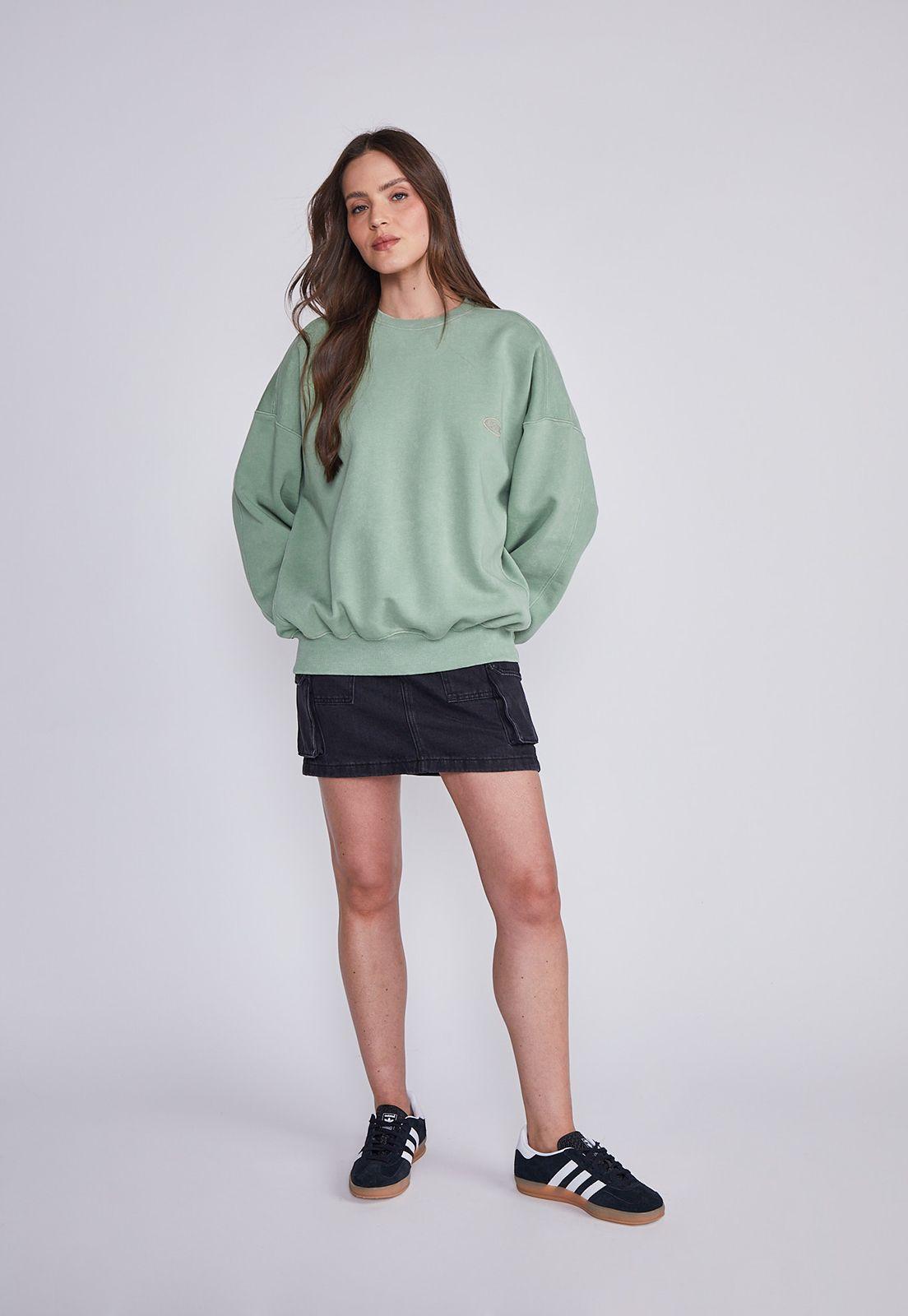 Polerón Mujer Verde Lavado Oxido Sioux-4