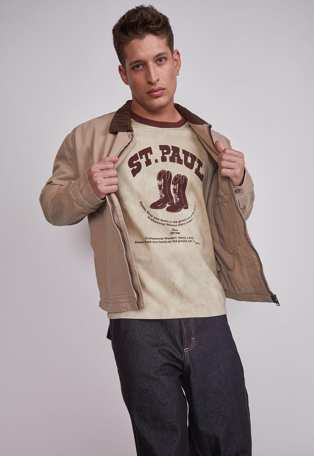 Chaqueta Hombre Con Cierre Metal Beige Sioux-0