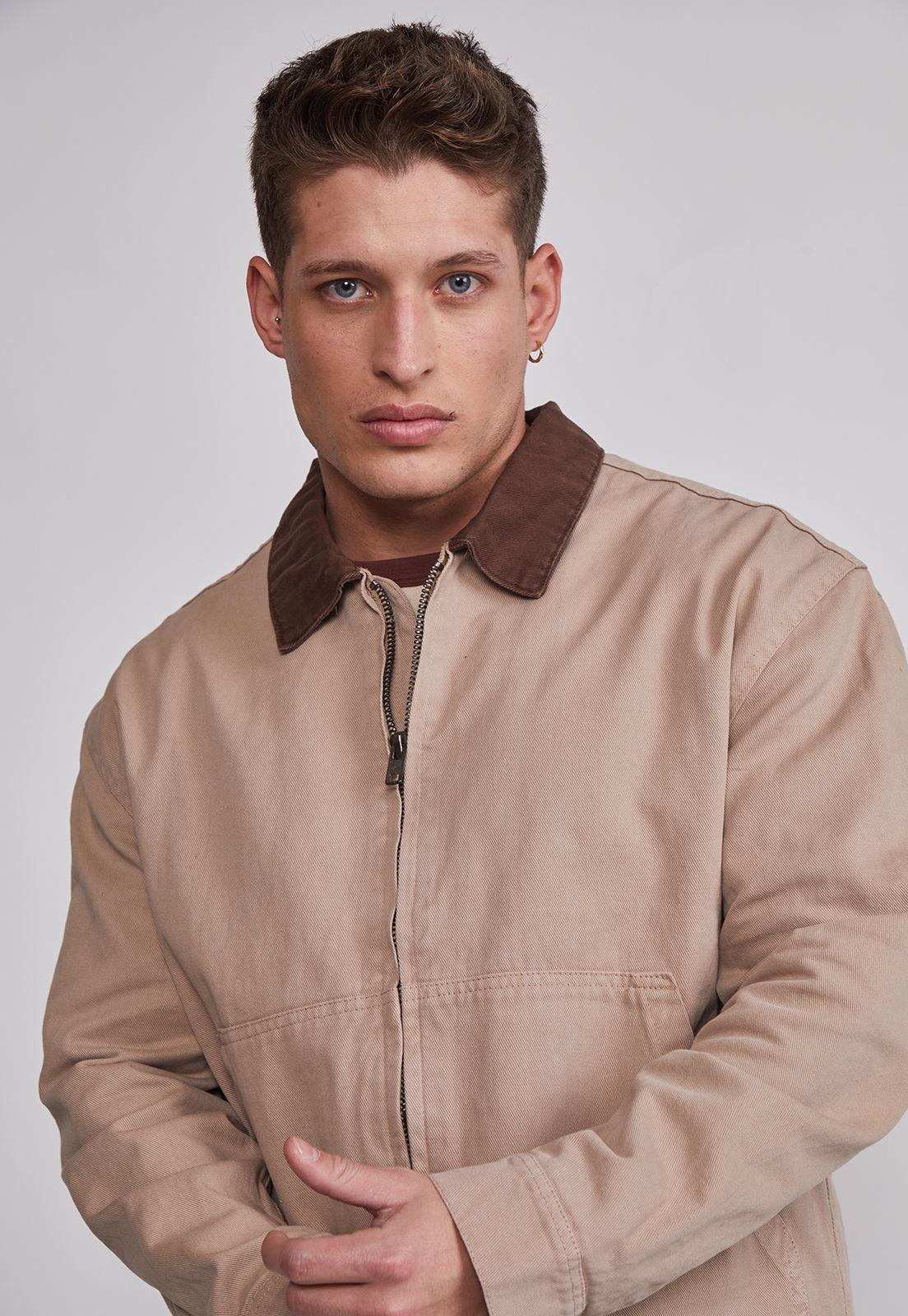 Chaqueta Hombre Con Cierre Metal Beige Sioux-1