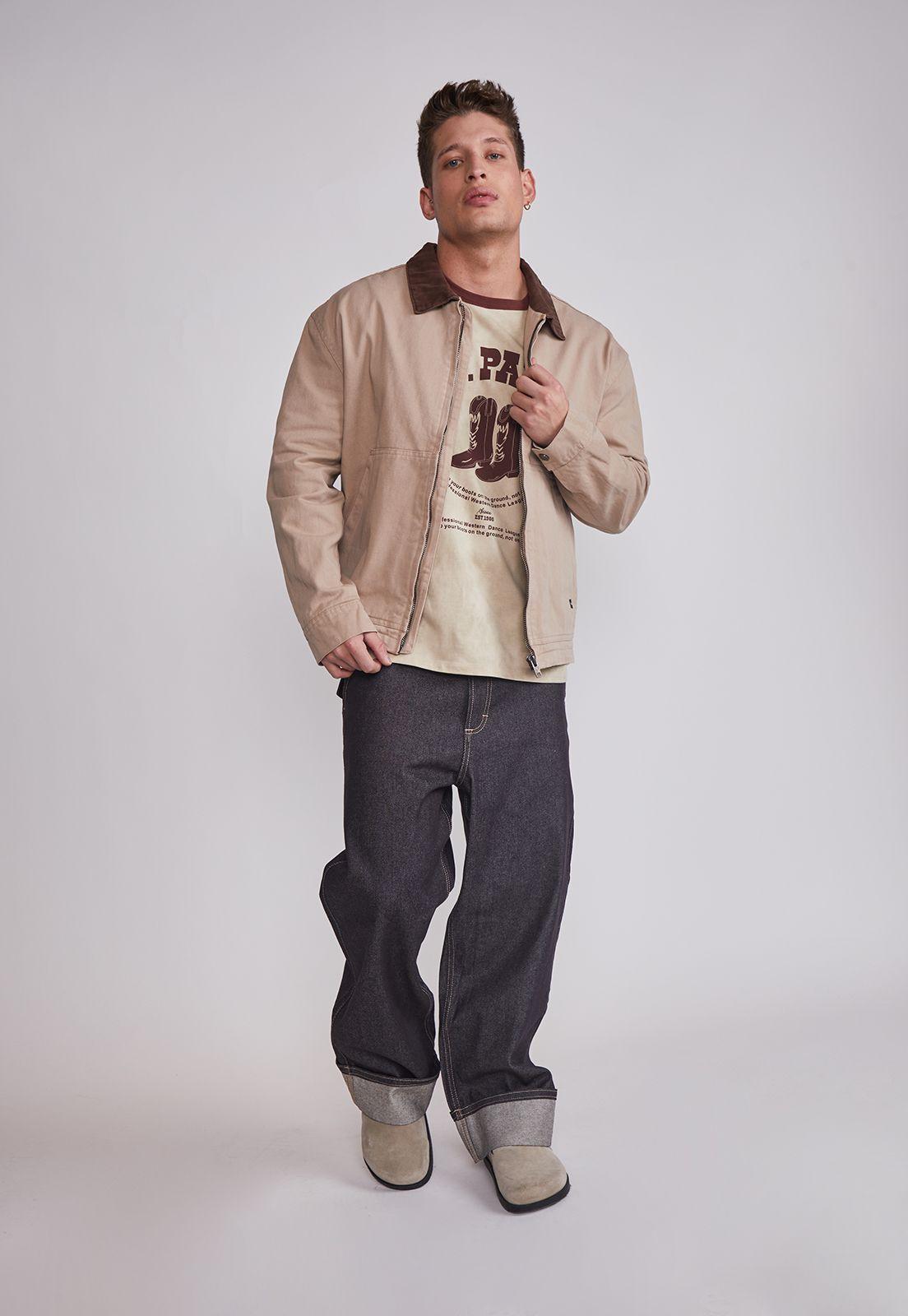 Chaqueta Hombre Con Cierre Metal Beige Sioux-4