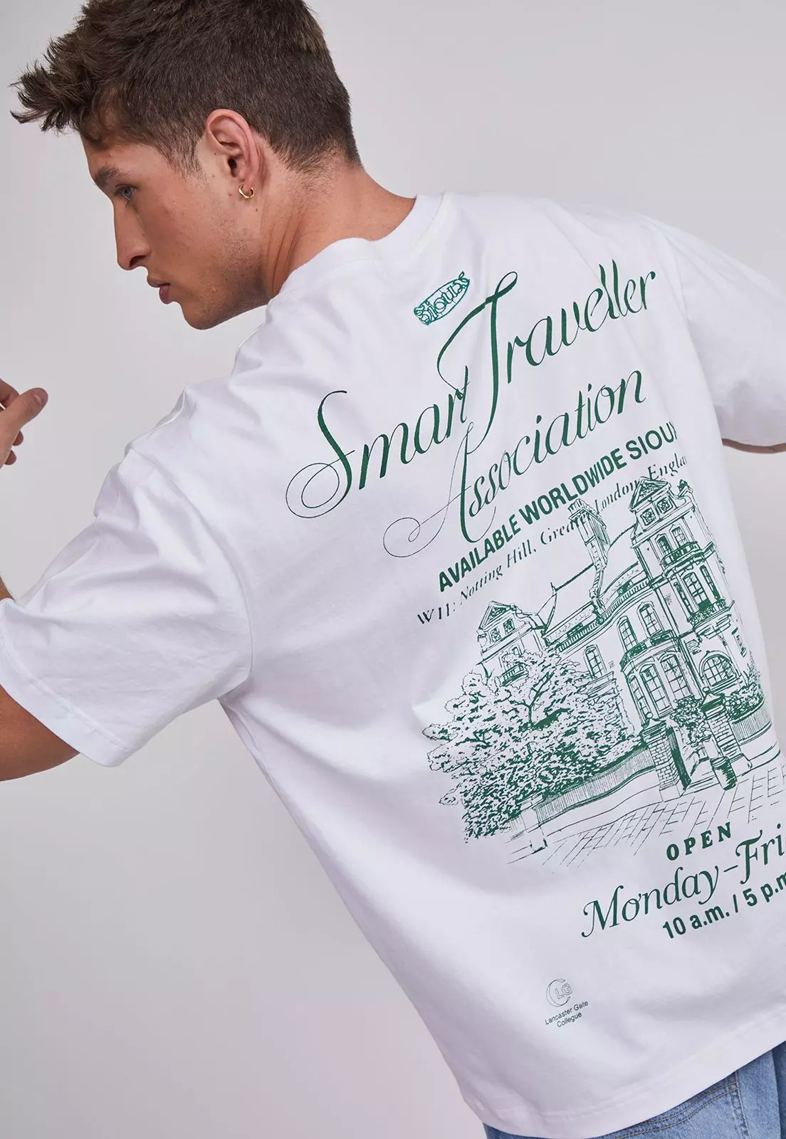 Polera Hombre Bordado Relaxed Blanco Sioux-1
