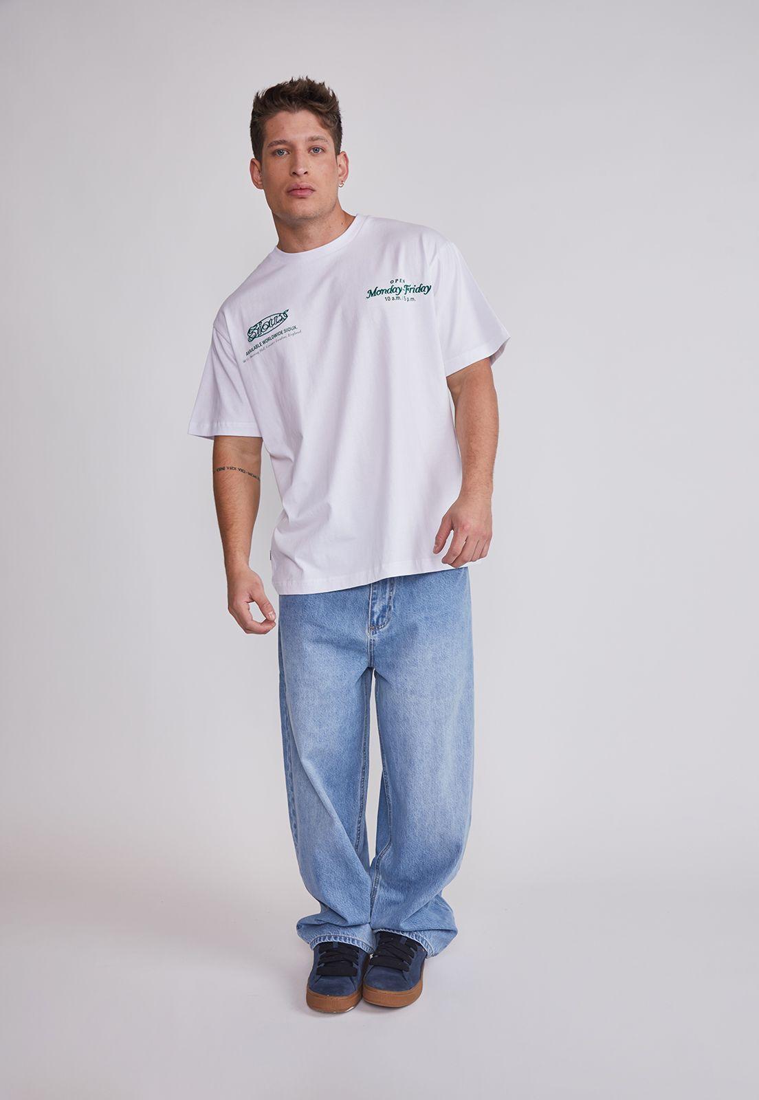 Polera Hombre Bordado Relaxed Blanco Sioux-4