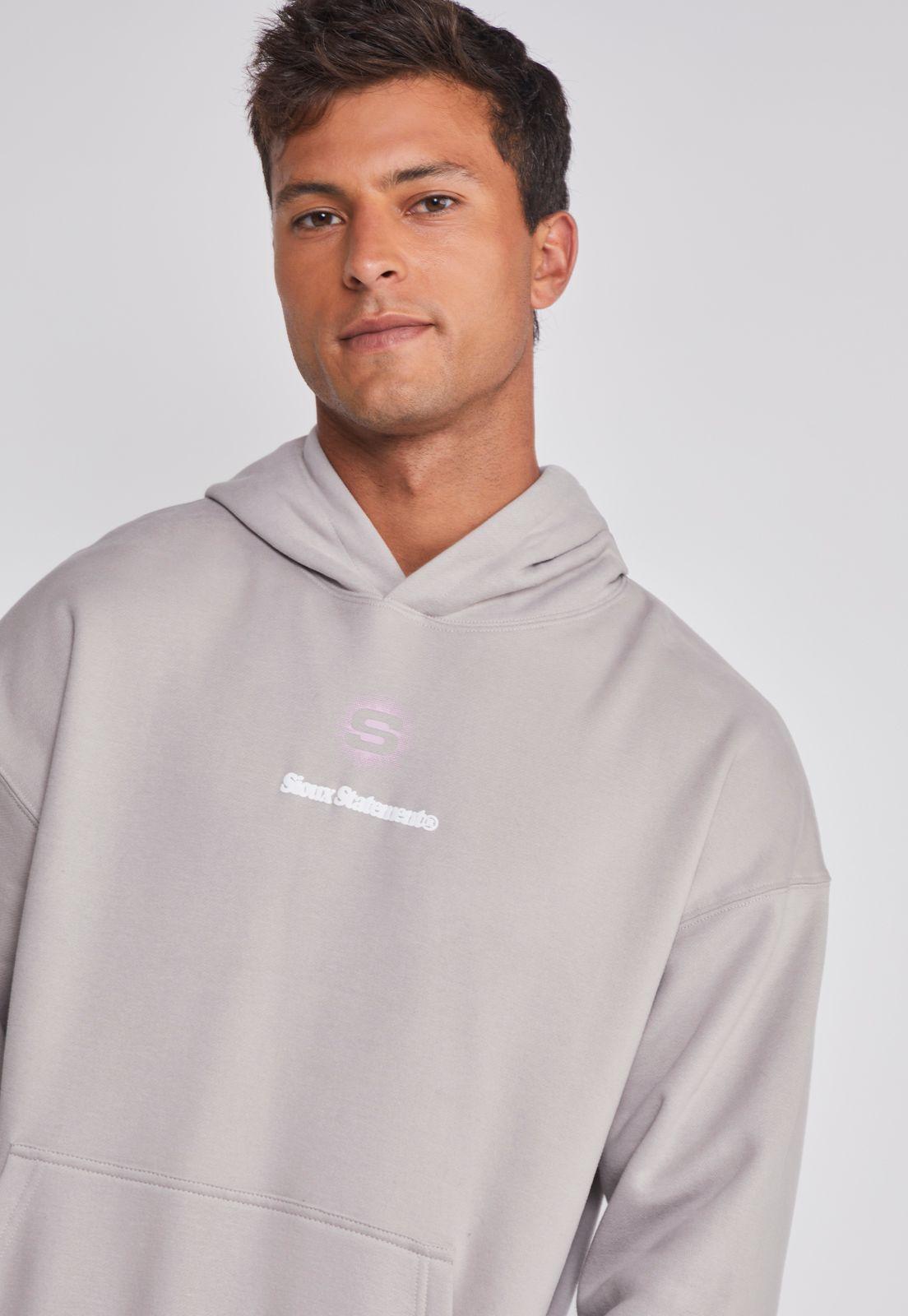 Polerón Hombre Lavado 3D Gris Sioux-3