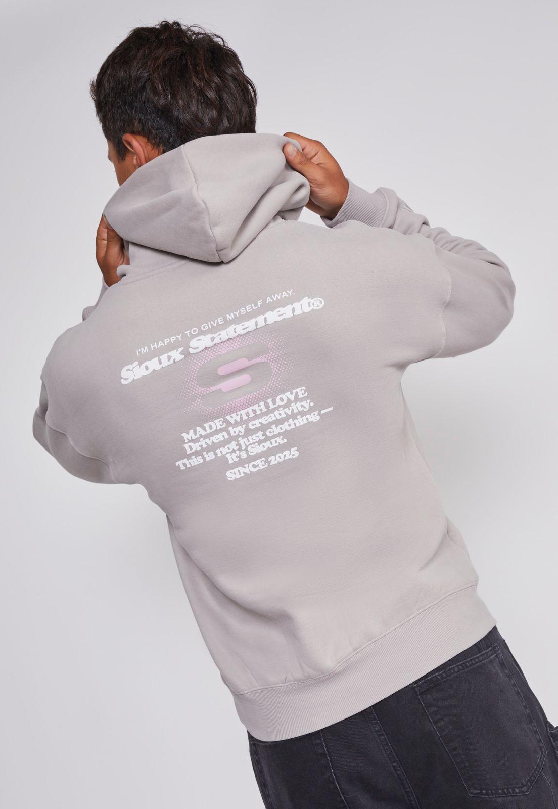 Polerón Hombre Lavado 3D Gris Sioux-4