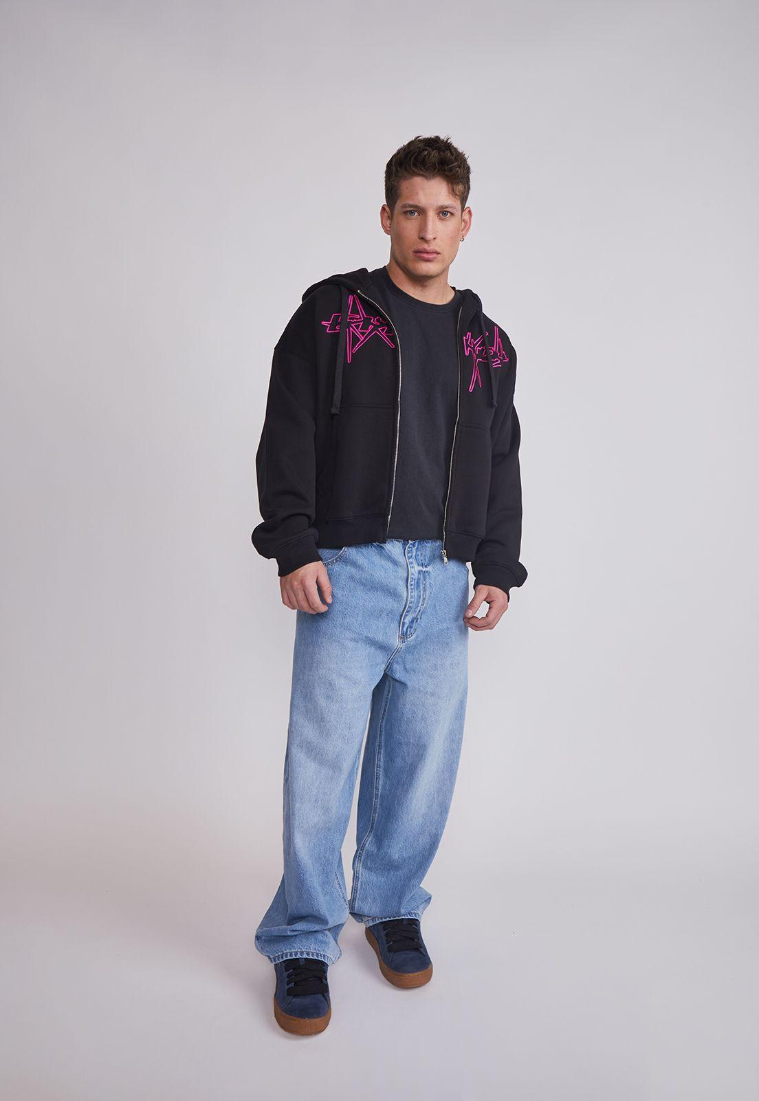 Polerón Hombre Boxy fit Negro Sioux-4