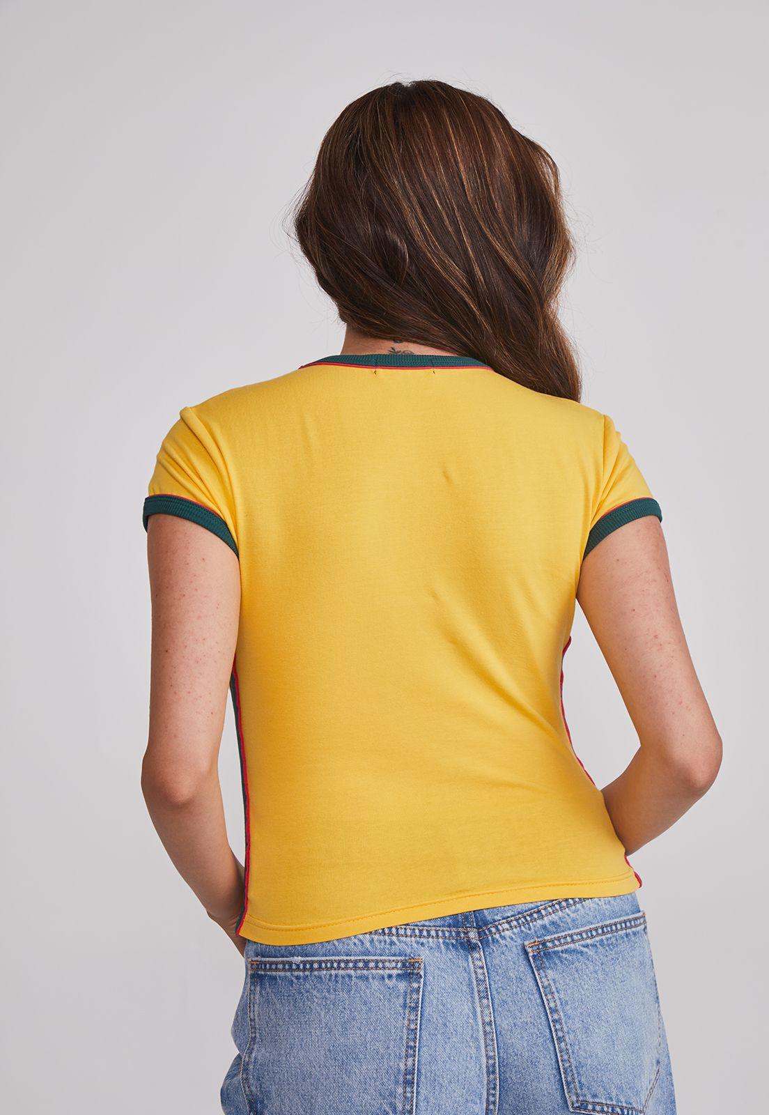 Polera Mujer Elasticada Brasil Amarillo Sioux-2