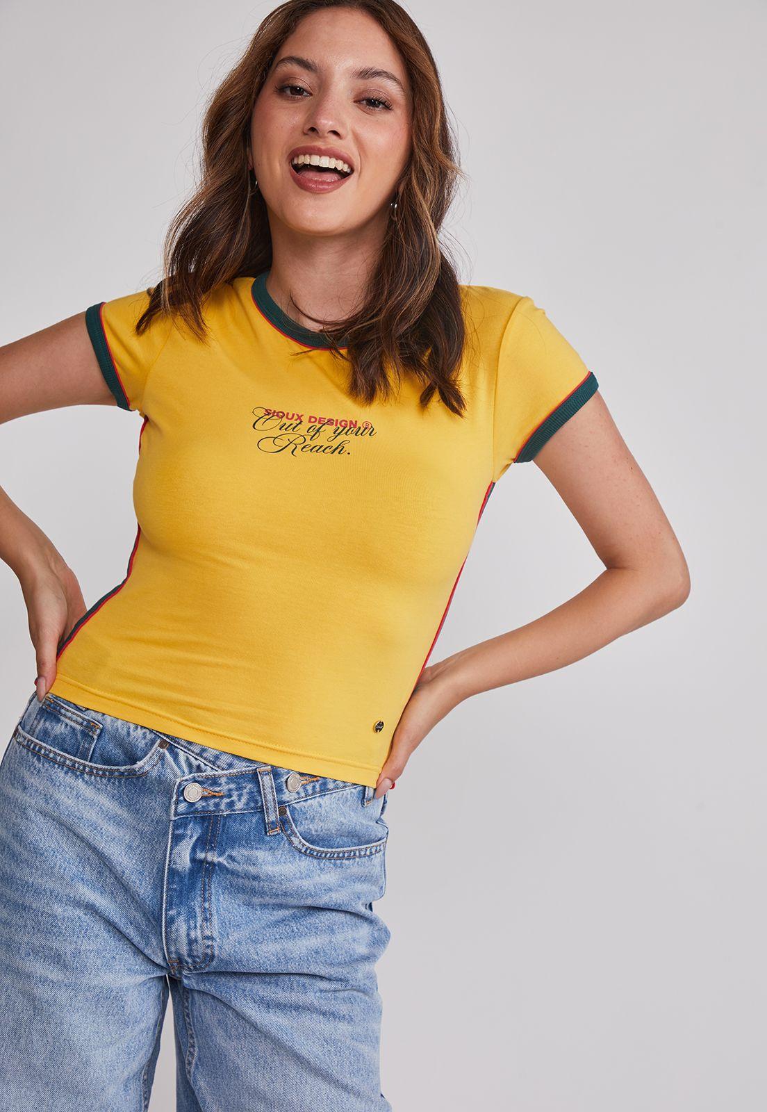 Polera Mujer Elasticada Brasil Amarillo Sioux-4