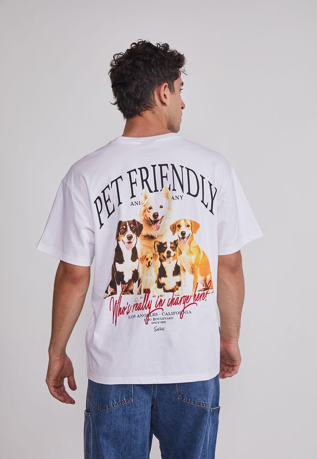 Polera Hombre Pet Friendly Blanco Sioux-2