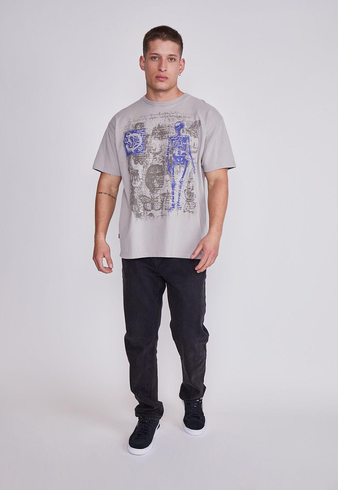 Polera Hombre Gris Esqueleto Sioux-4