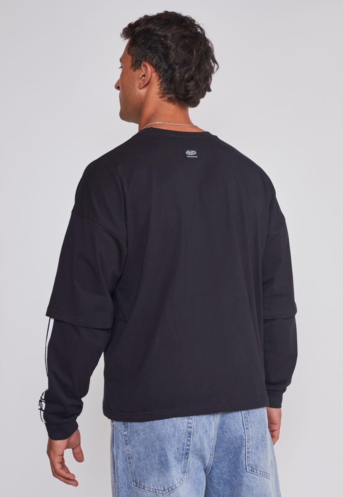 Polera Hombre Boxy Fit Negro Sioux-1