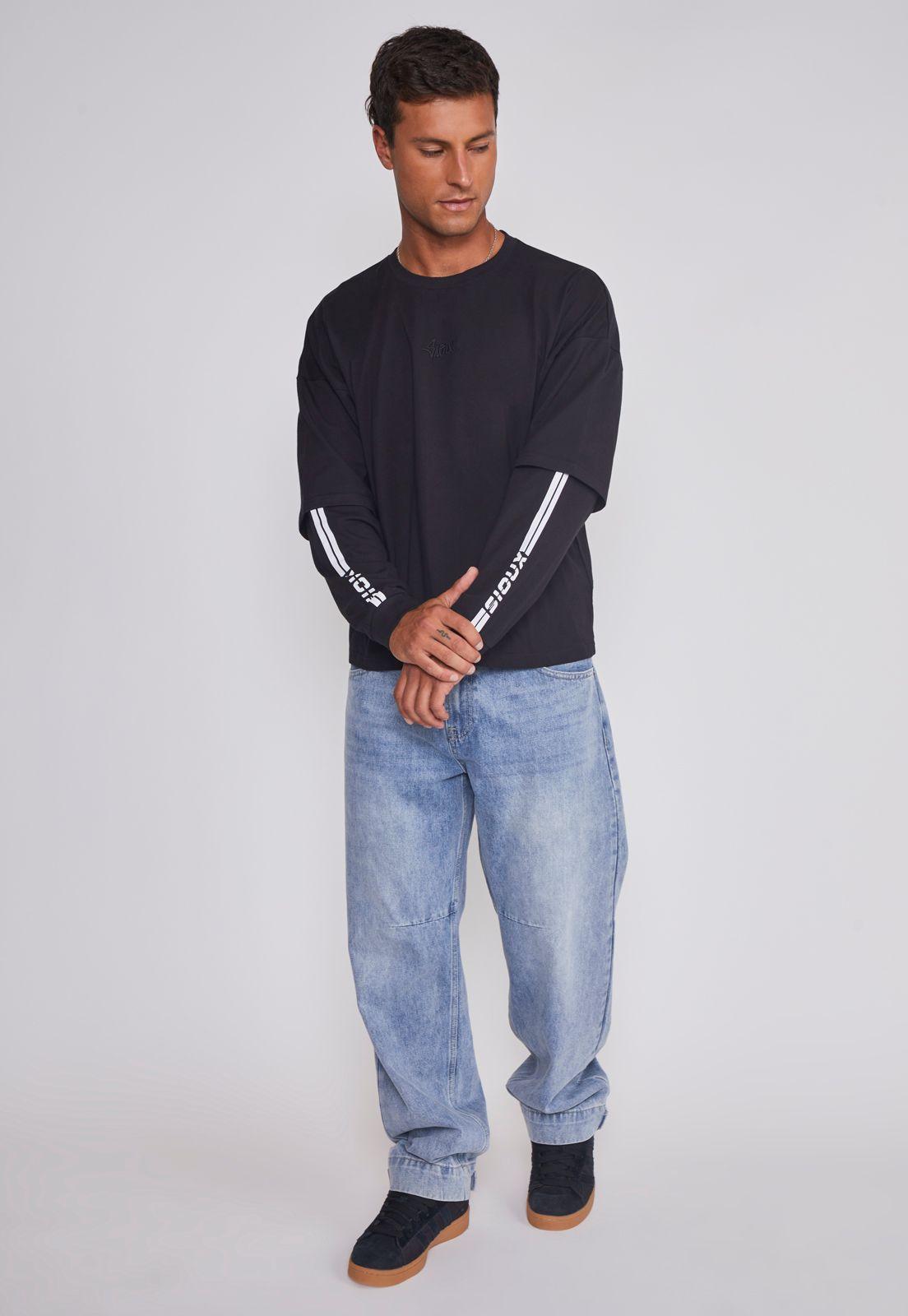 Polera Hombre Boxy Fit Negro Sioux-2