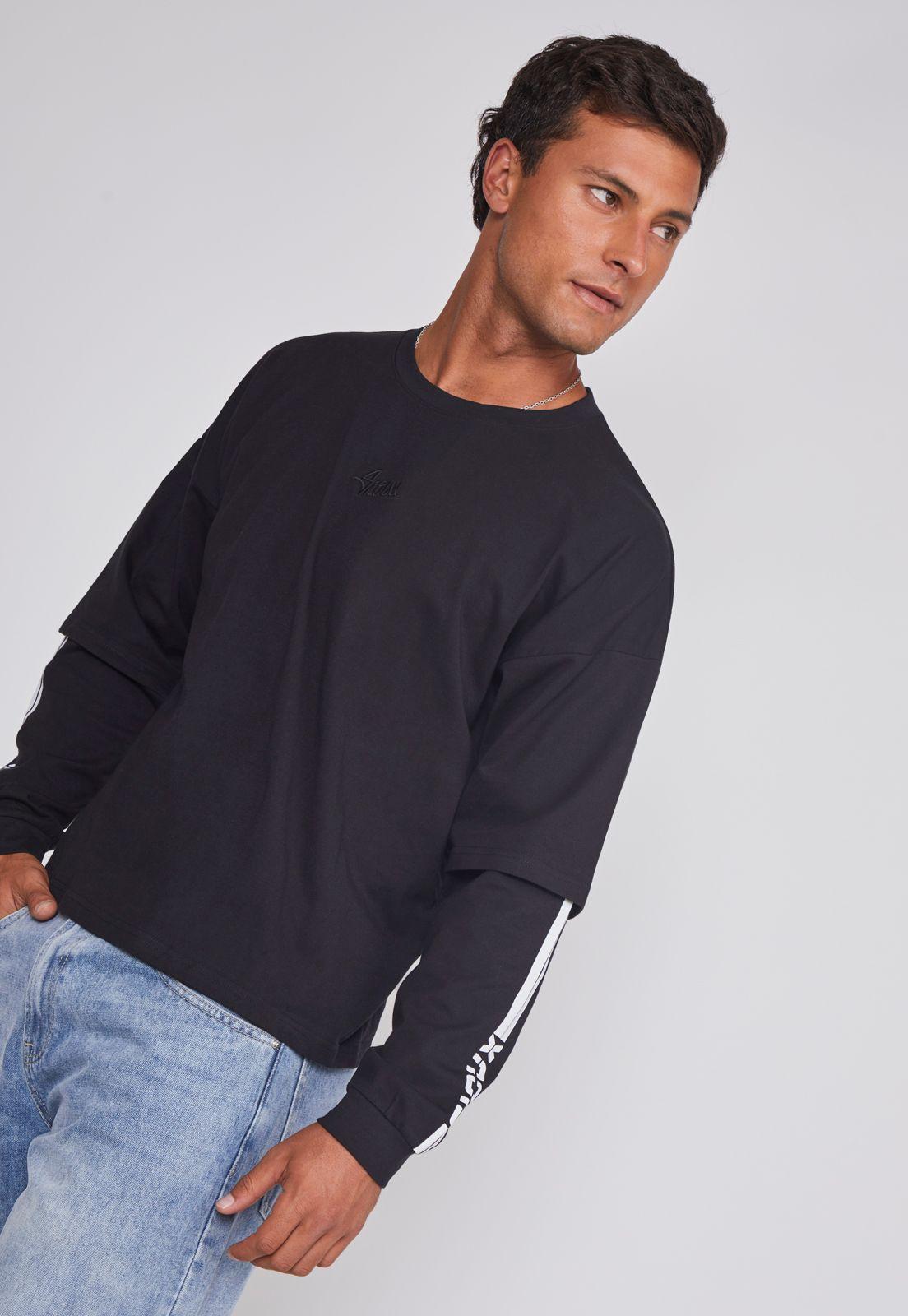 Polera Hombre Boxy Fit Negro Sioux-4
