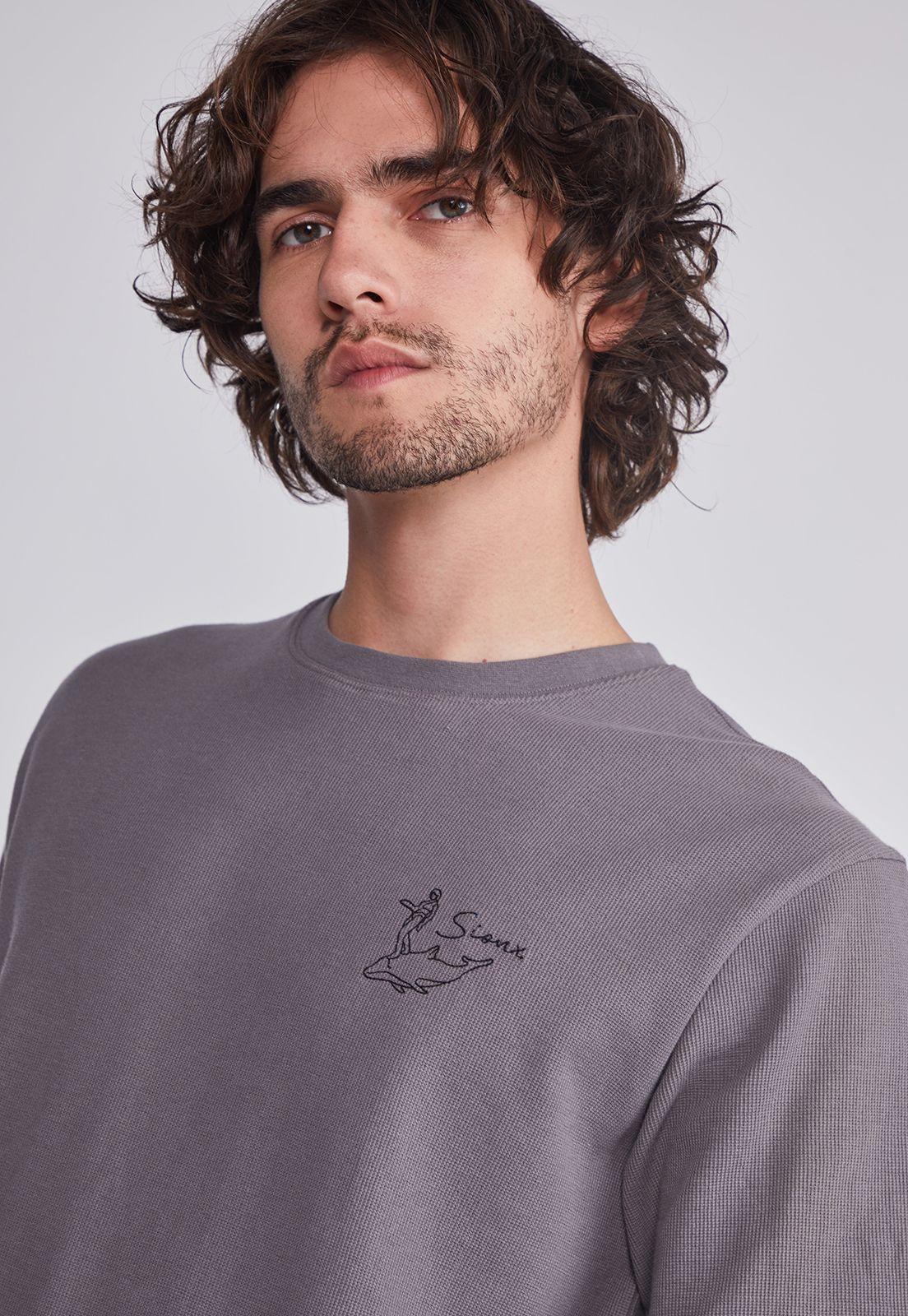 Polera Hombre Gris Waffle Surf Sioux-2