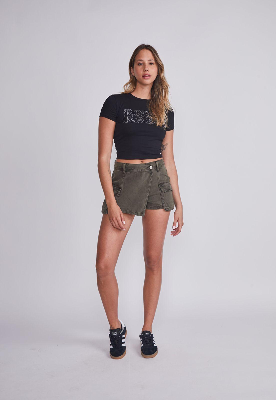 Polera Mujer Negro Con Strass Sioux-4