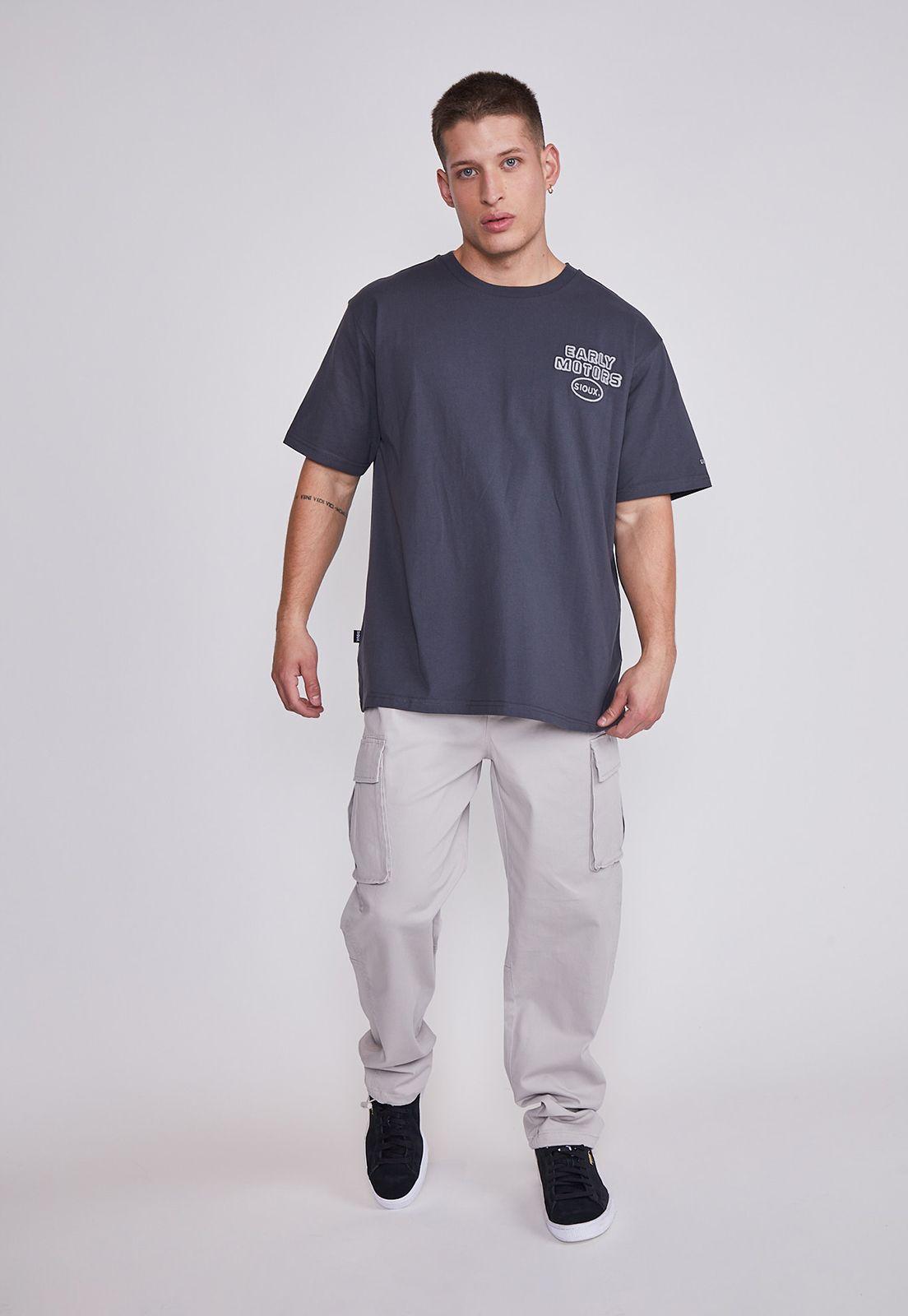 Pantalón Hombre Gris Cargo Regular Sioux-3