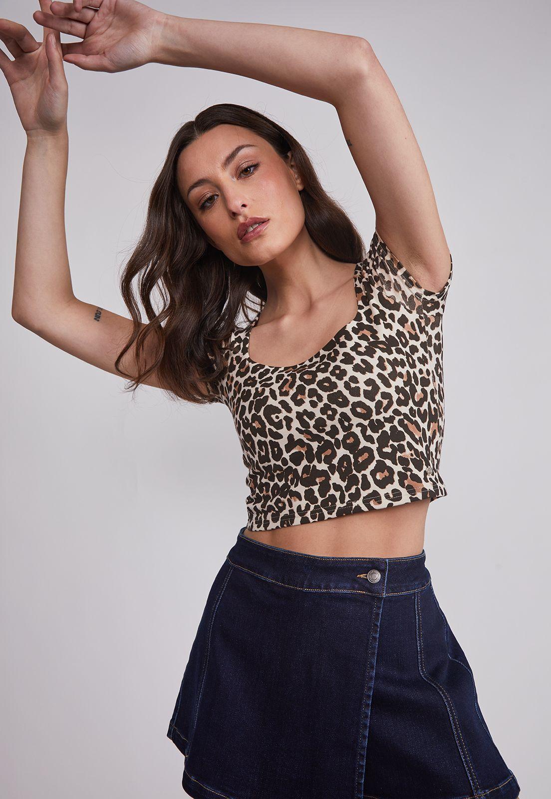 Polera Mujer Leopardo Beige Sioux-1