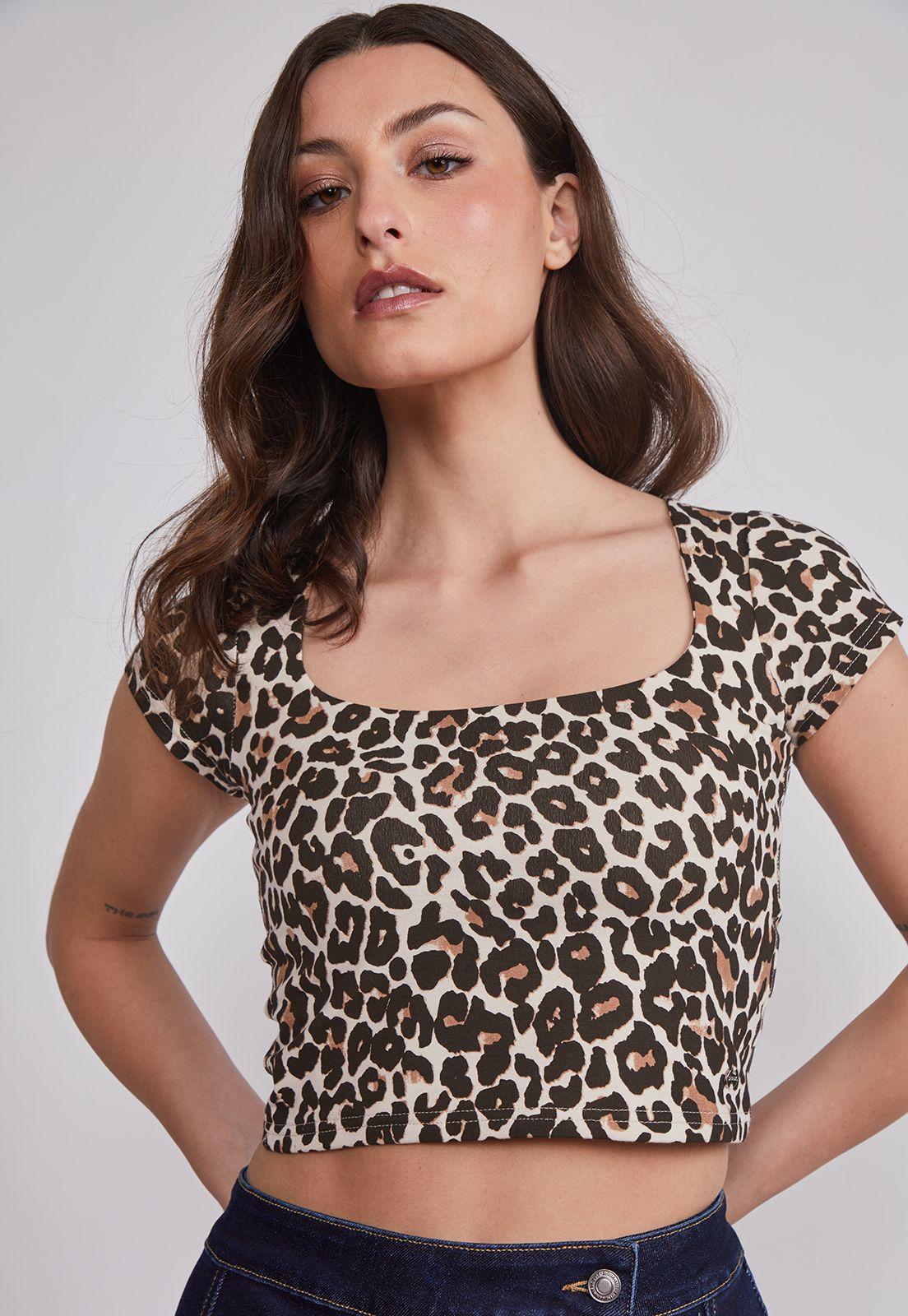 Polera Mujer Leopardo Beige Sioux-2