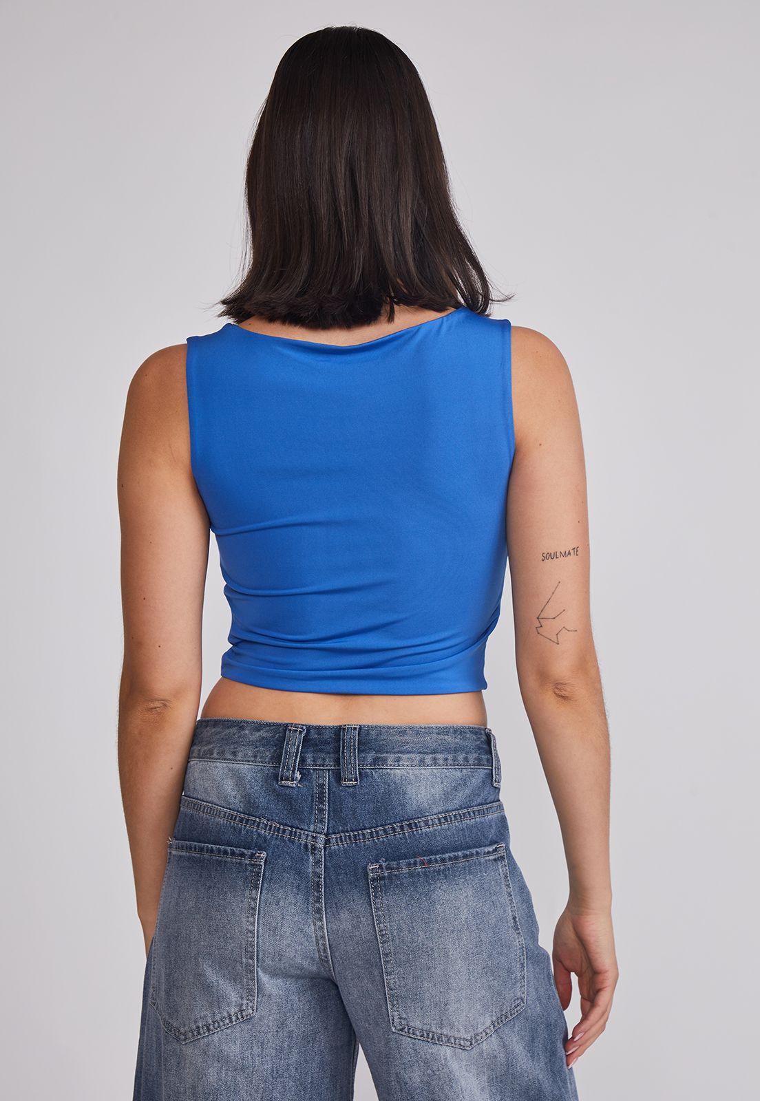 Peto Mujer Crop Elasticado Azul Sioux-3