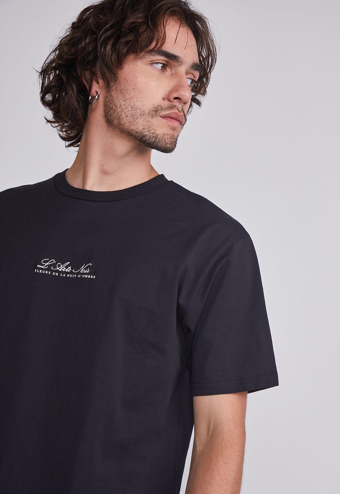 Polera Hombre Negro Flor Sioux-1