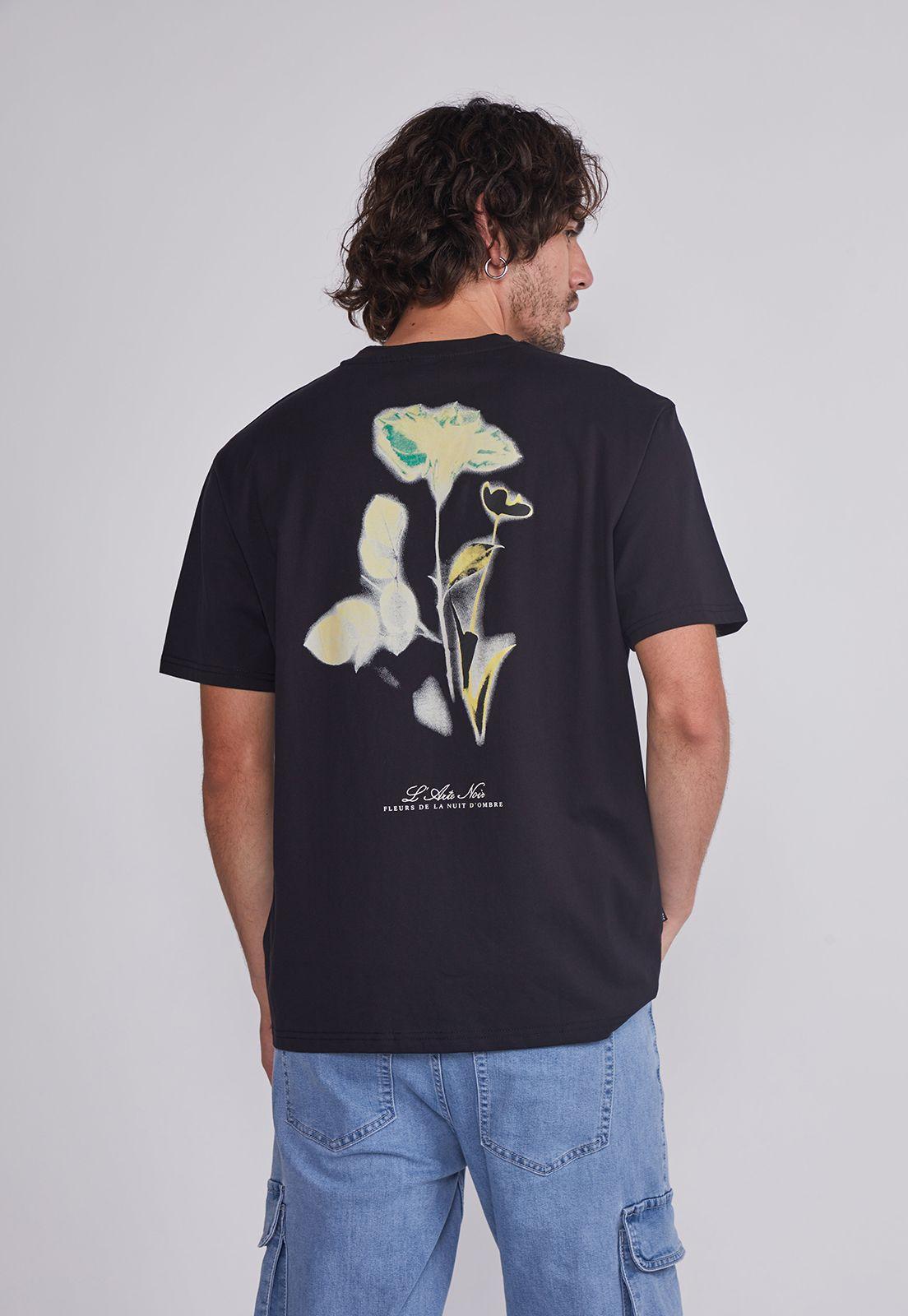 Polera Hombre Negro Flor Sioux-2