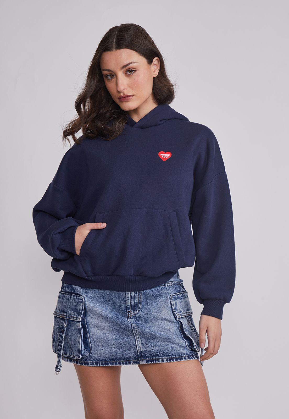 Polerón Mujer Estampado Espalda Azul Sioux-0