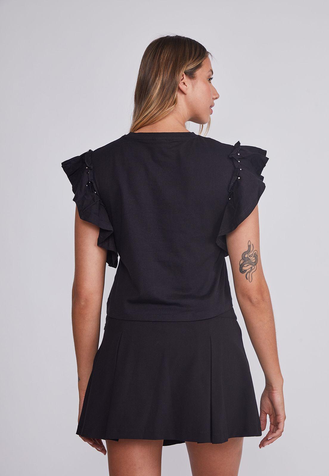 Polera Mujer Negro Sisa Vuelos Sioux-3