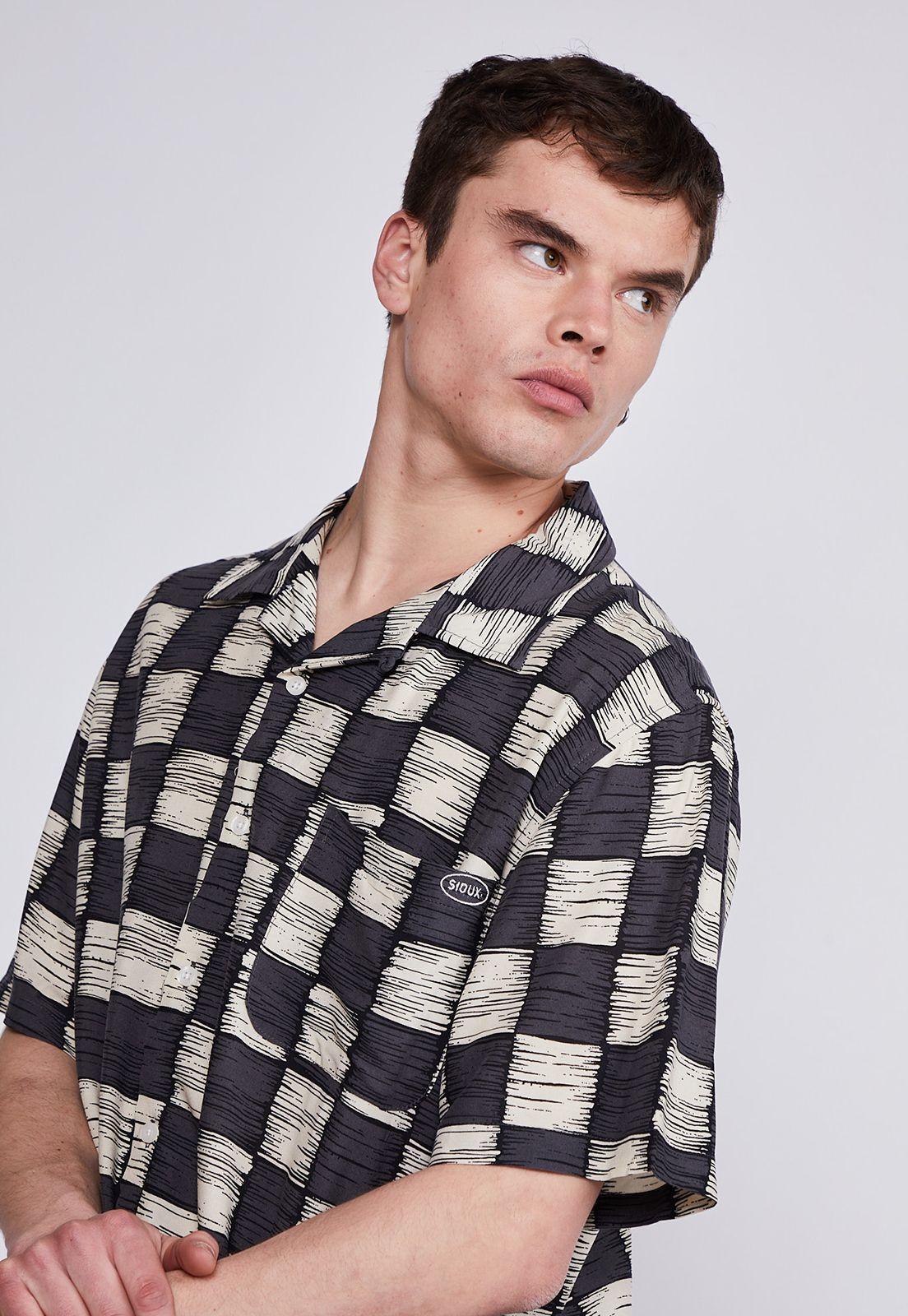 Camisa Hombre Gris Tablero Sioux-1