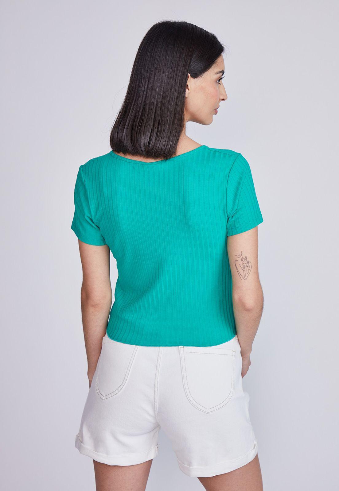 Polera Mujer Recogida Verde Sioux-2
