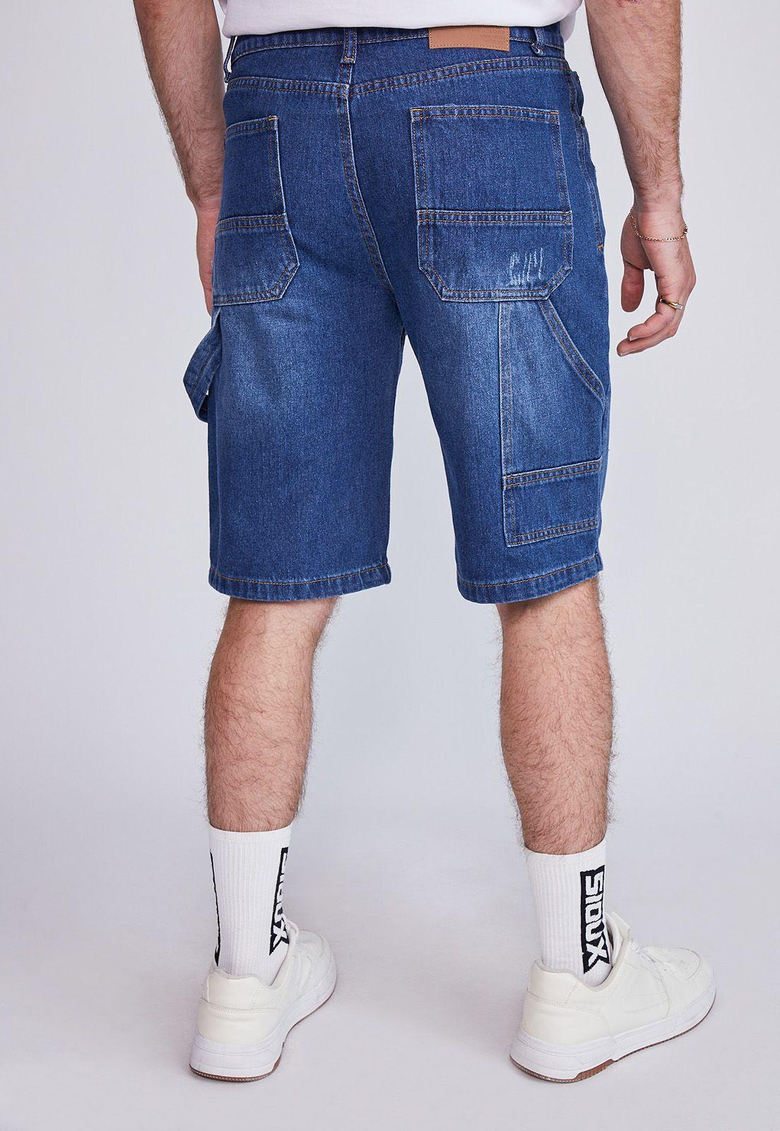 Bermuda Hombre Carpintero Azul Sioux-2