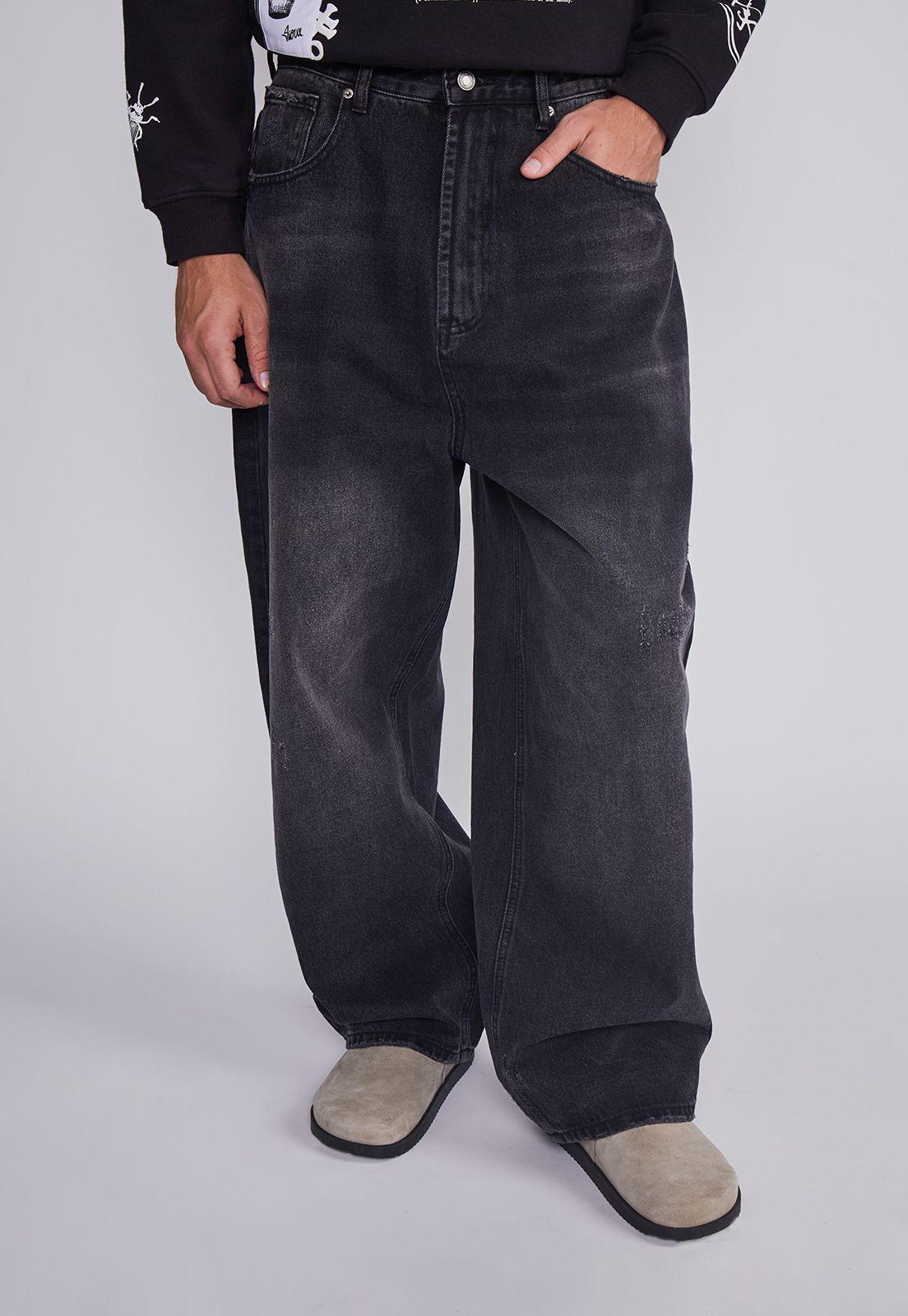 Jeans Hombre Super Baggy Negro Sioux-0