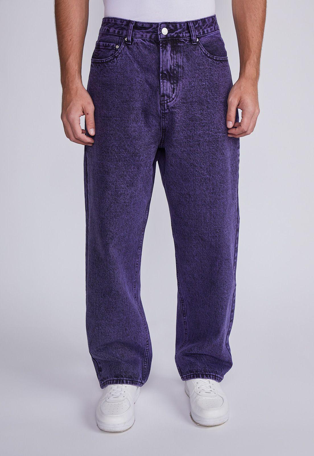 Jeans Hombre Morado Regular Color Lavado Sioux-0