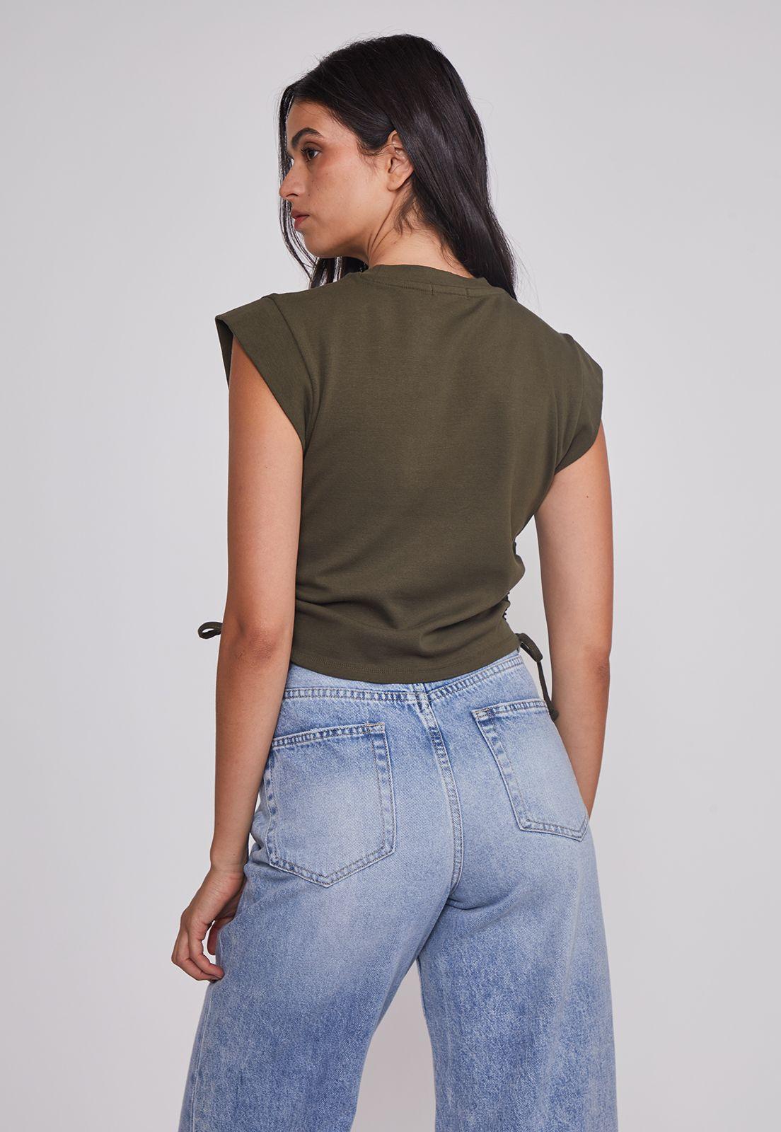 Polera Mujer Ajustador Costados Verde Sioux-1