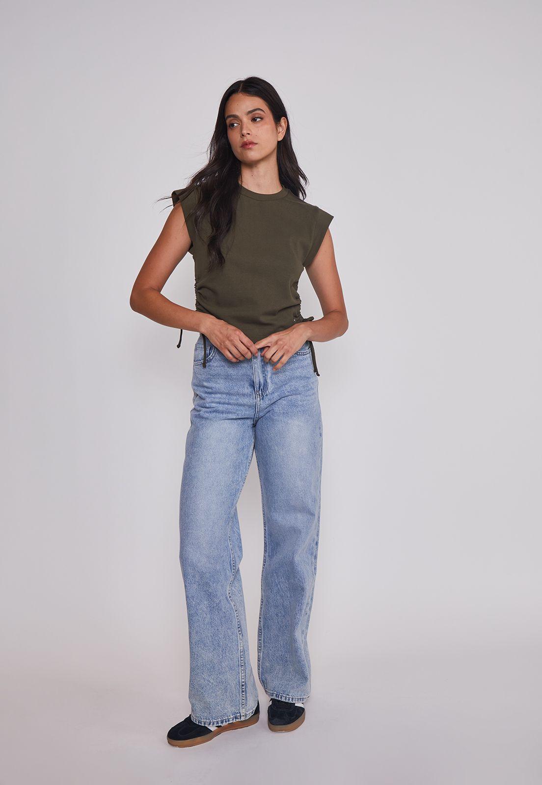 Polera Mujer Ajustador Costados Verde Sioux-2