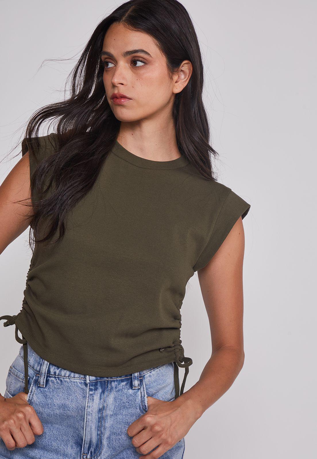 Polera Mujer Ajustador Costados Verde Sioux-3