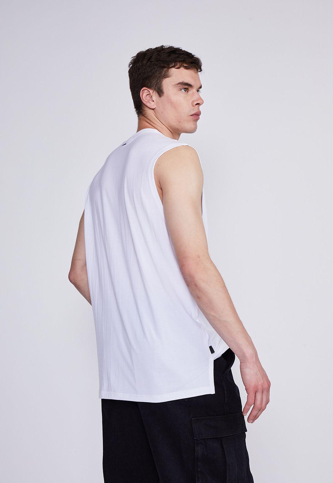 Polera Hombre Blanco Musculosa Oversize Sioux-2