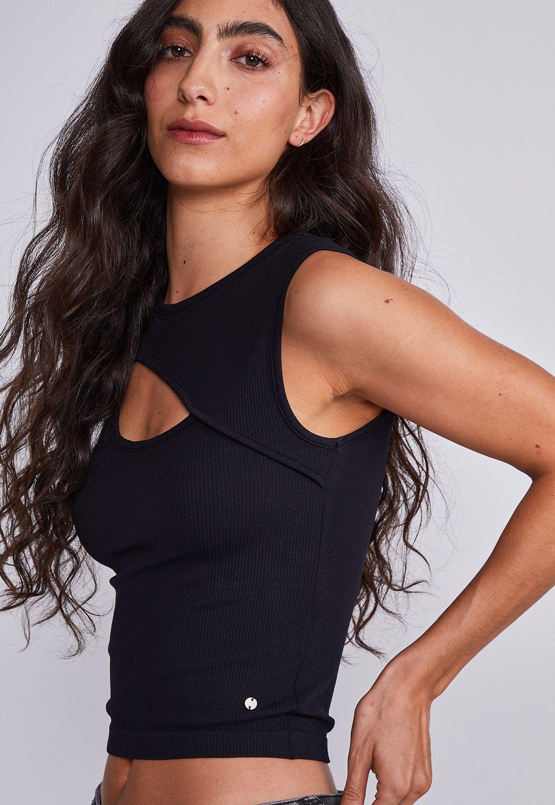 Peto Mujer Negro Elasticado Escote Centro Sioux-1