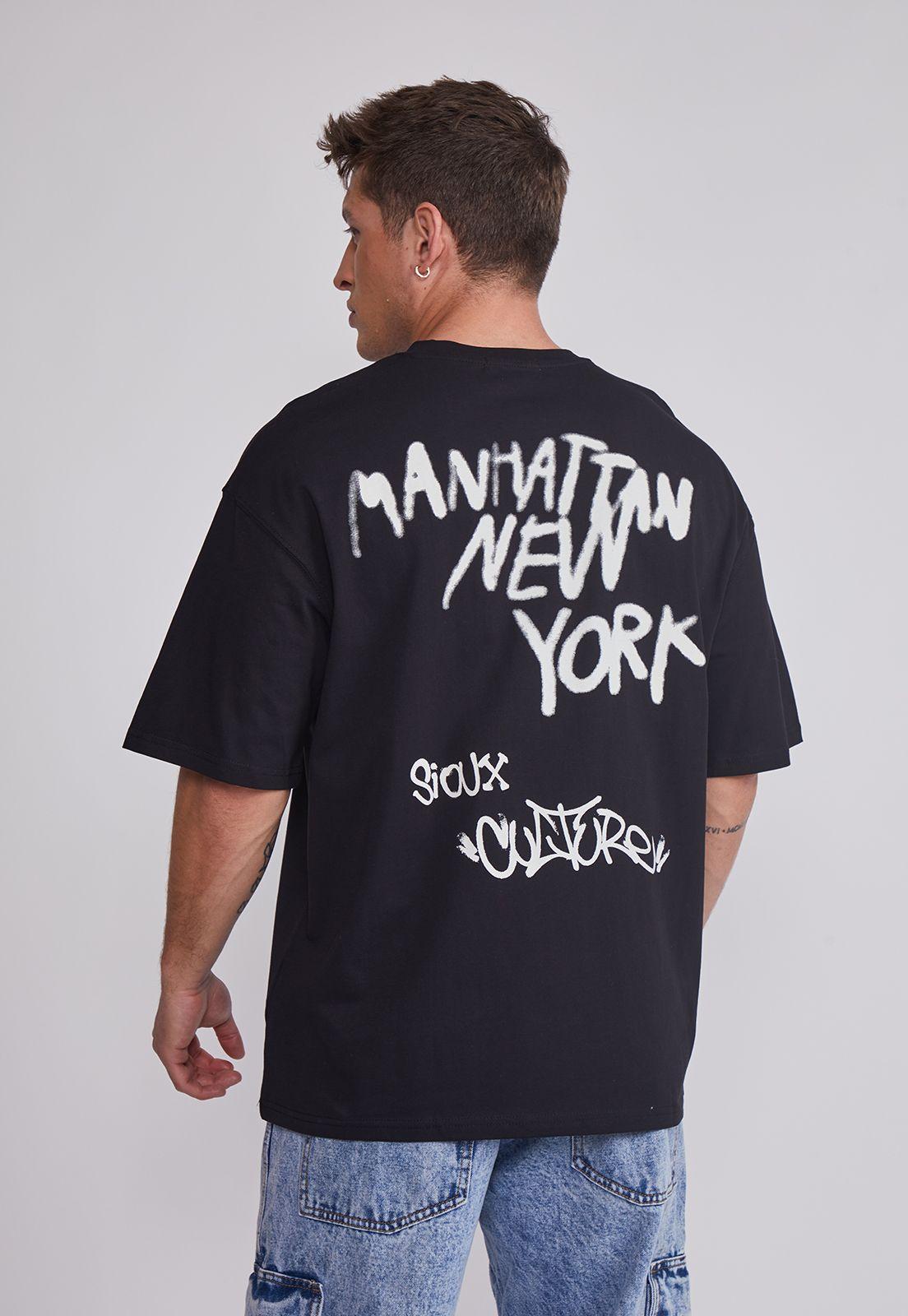 Polera Hombre Grafitis Negro Sioux-1