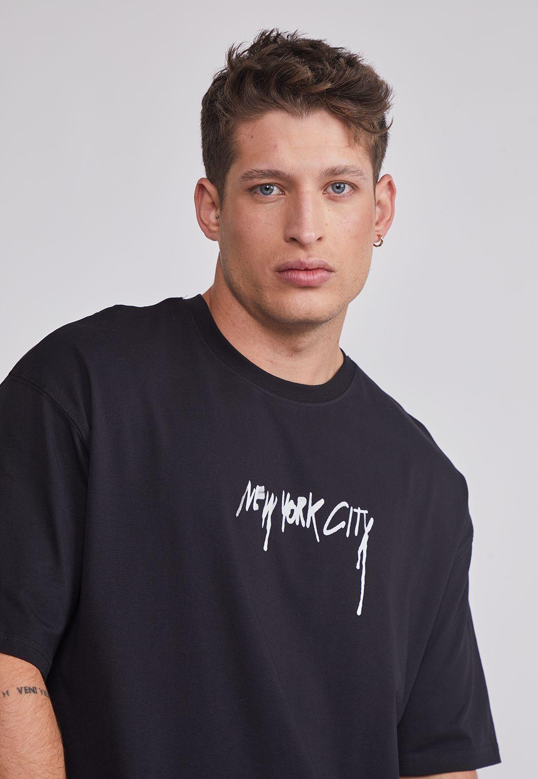 Polera Hombre Grafitis Negro Sioux-2