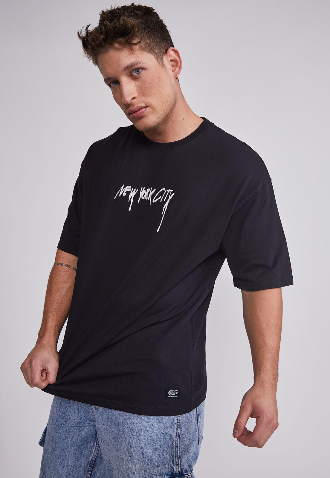 Polera Hombre Grafitis Negro Sioux-3