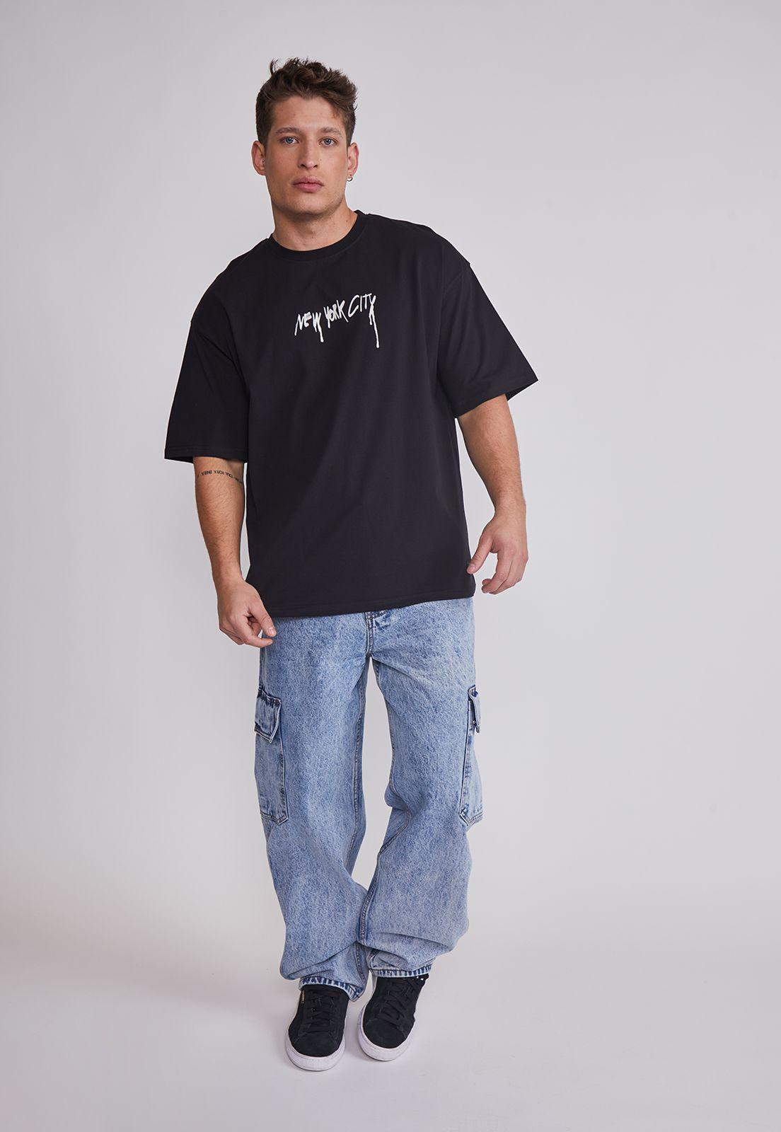 Polera Hombre Grafitis Negro Sioux-4
