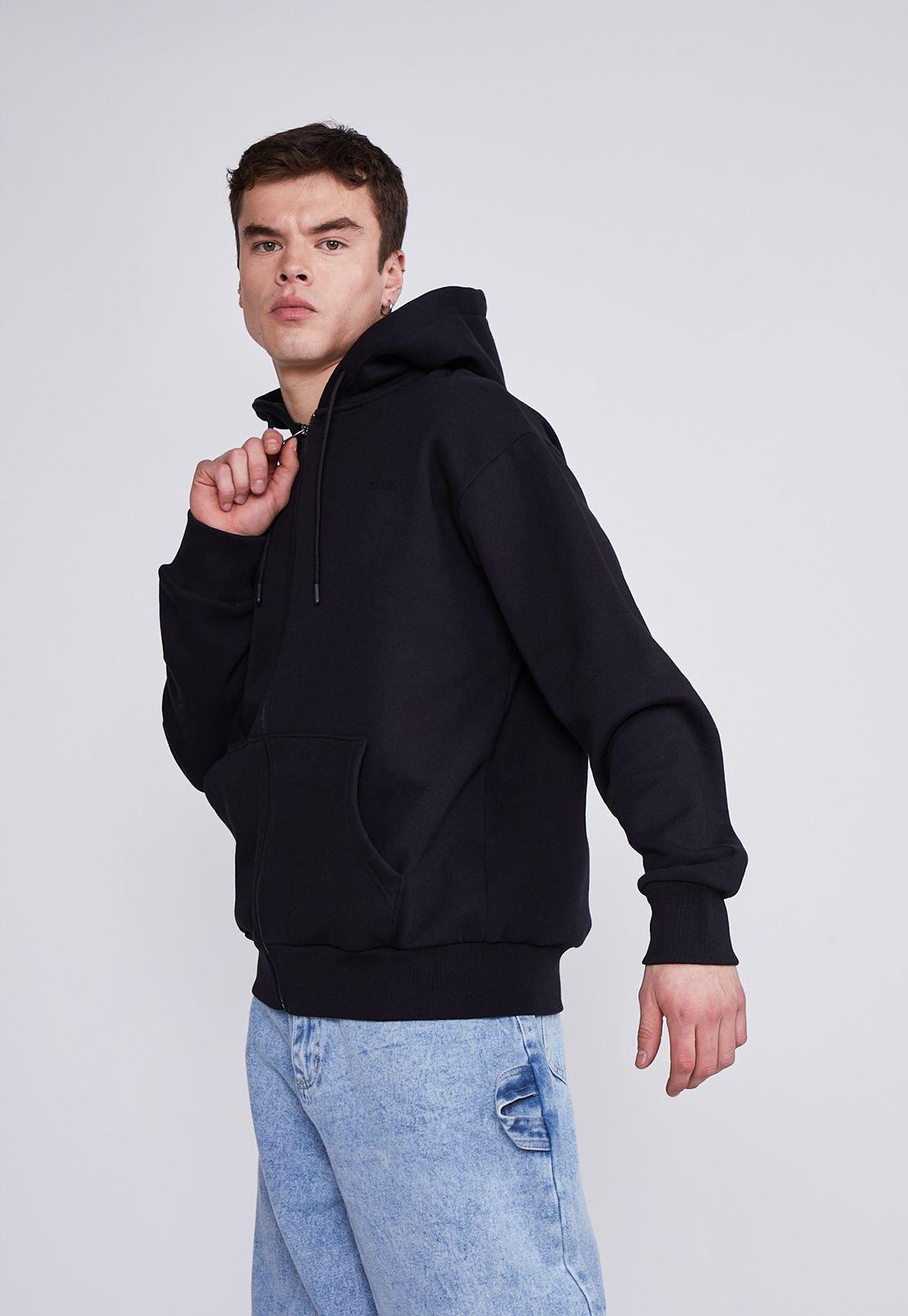 Polerón Hombre Negro Estampado 3D Sioux-0