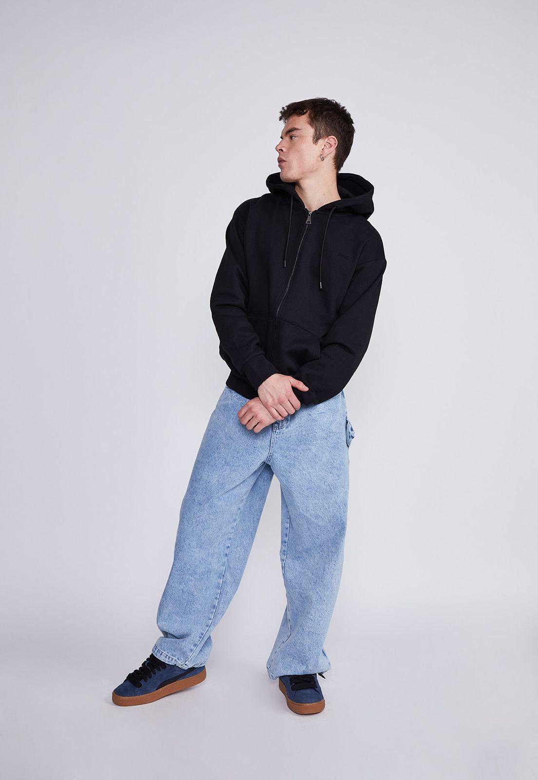 Polerón Hombre Negro Estampado 3D Sioux-3