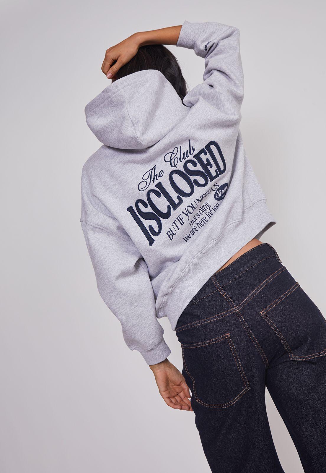 Polerón Mujer Bordado Espalda Gris Sioux-4