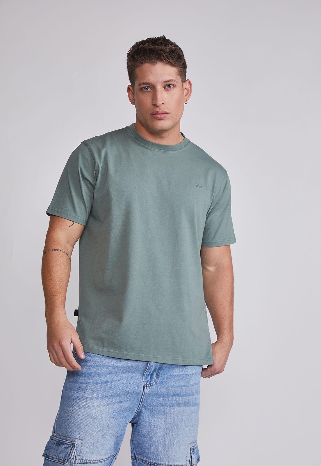 Polera Hombre Básica Lisa Verde Sioux-0
